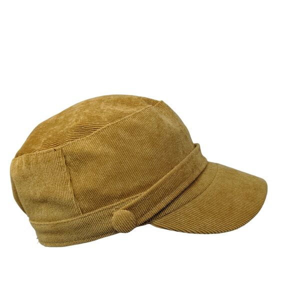 Arianna by Howards Fitted Newsboy Cap Tan One Size Stretch Corduroy - Picture 1 of 8
